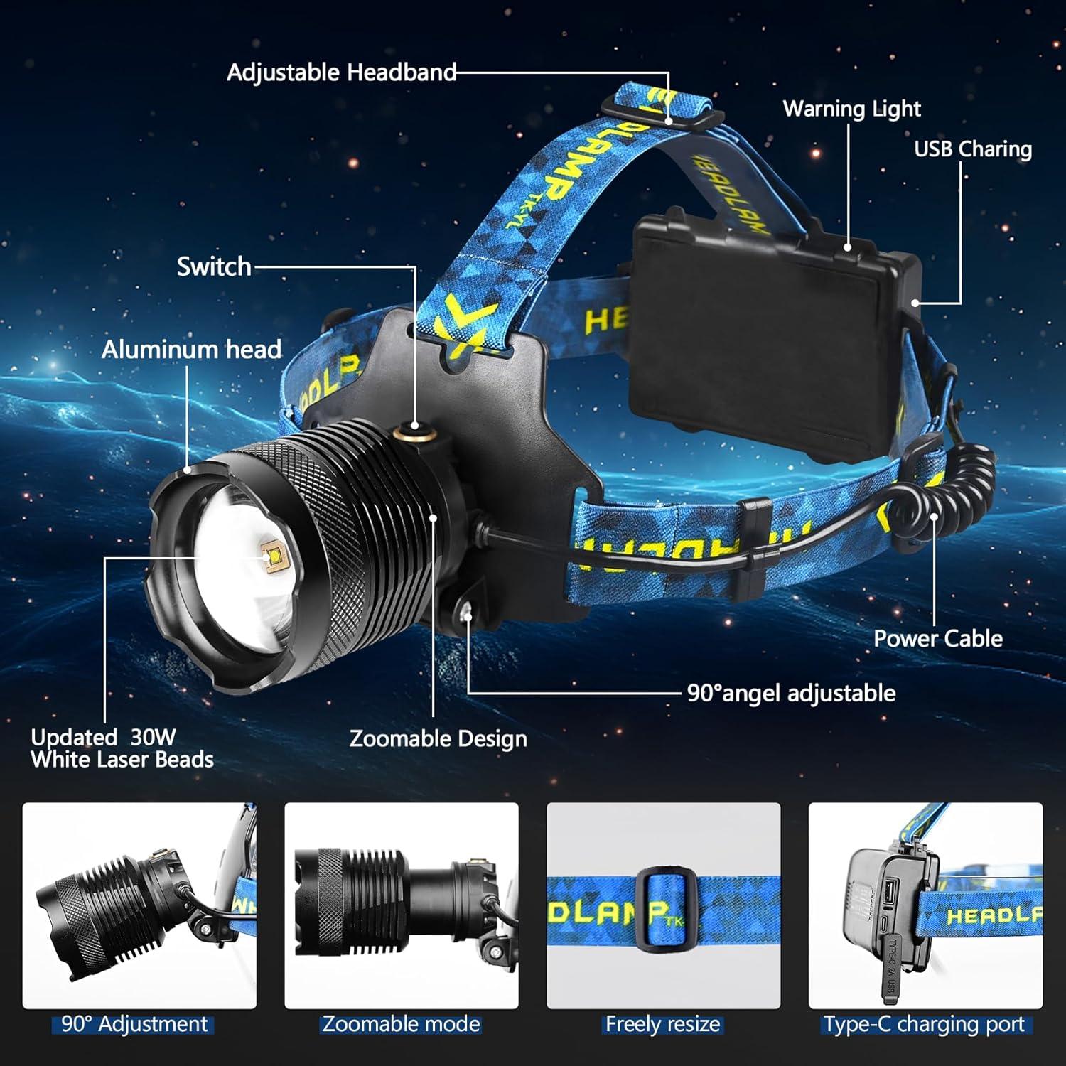 Lámpara Frontal LED Recargable Foleto 1200 Lúmenes IP67