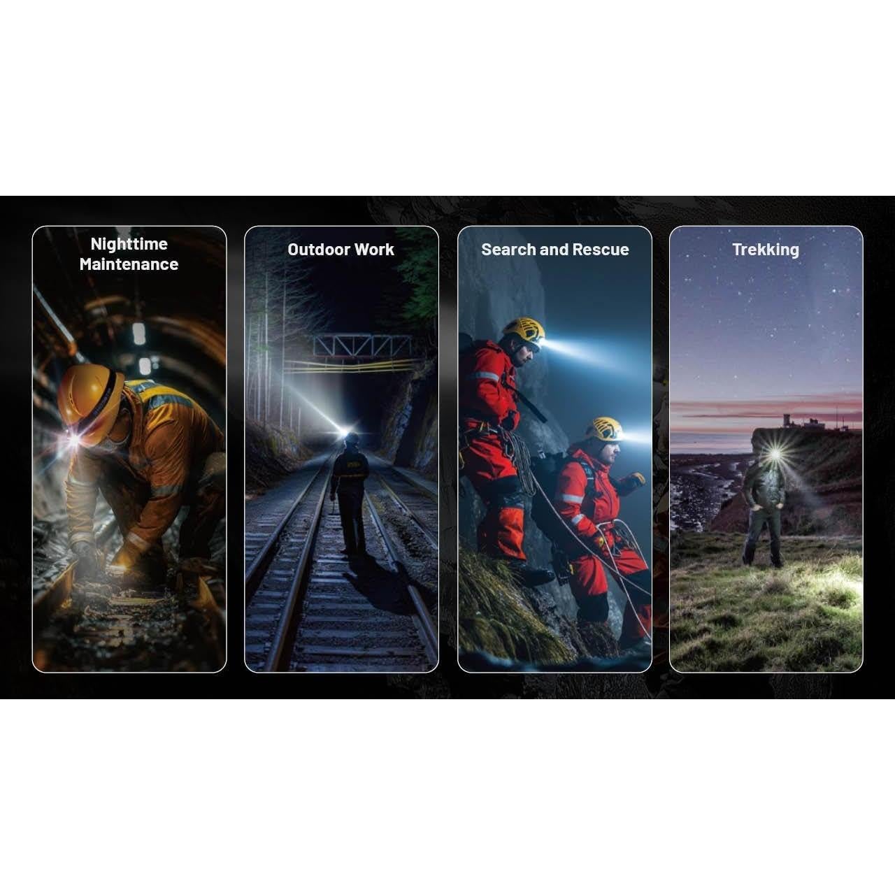 Linterna Frontal Nitecore HC75 UHE 3000 Lúmenes 192m + 2 Baterías