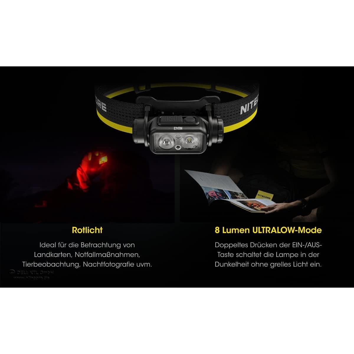 Linterna Frontal Nitecore NU43 Recargable USB-C 1400 Lúmenes