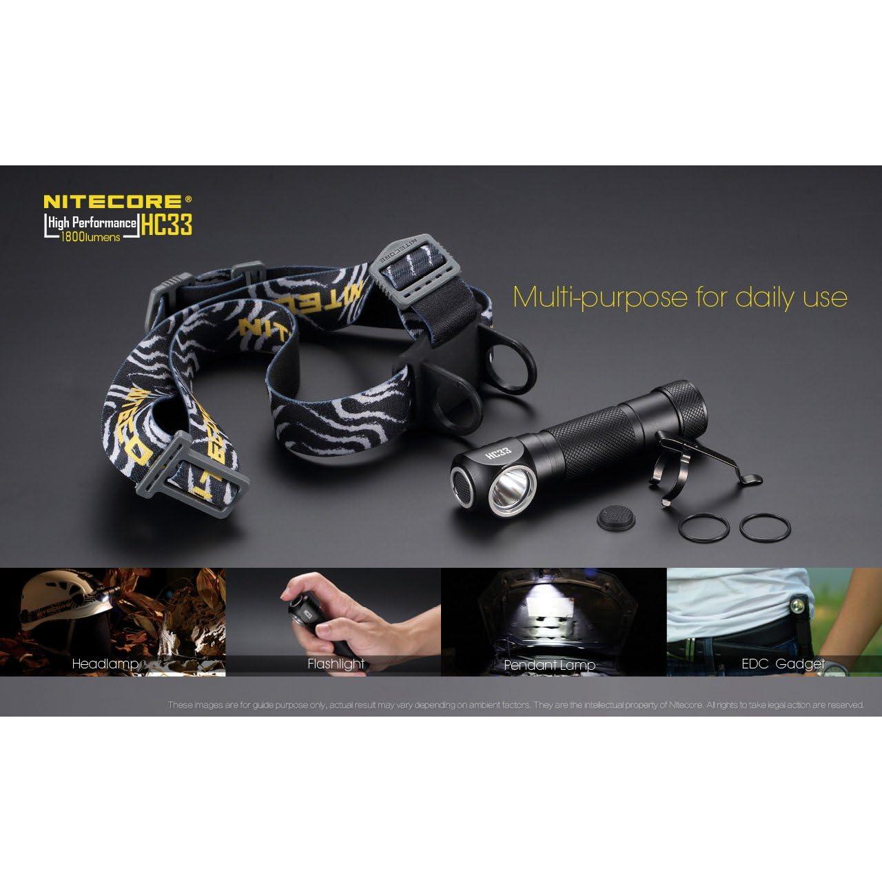 Linterna Frontal Nitecore HC33 1800 Lúmenes LED L-Forma