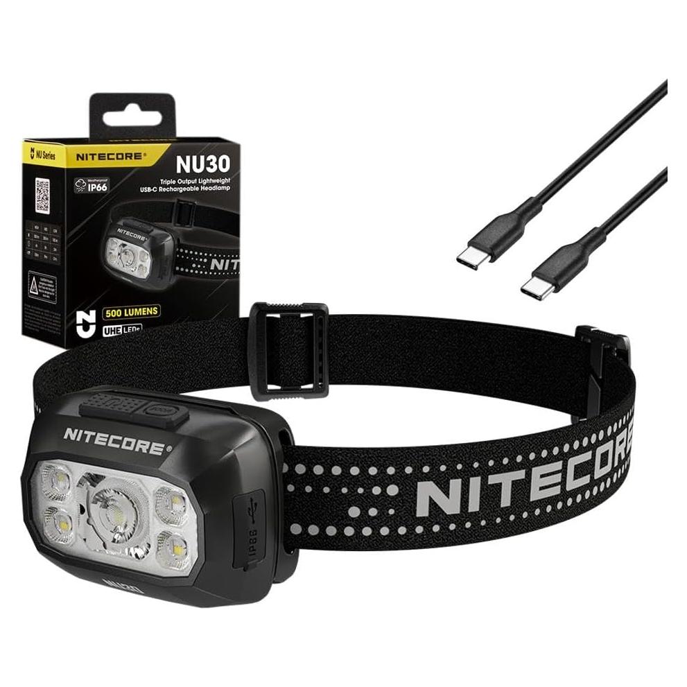 Linterna Frontal Nitecore NU30 500 Lúmenes USB-C 90g