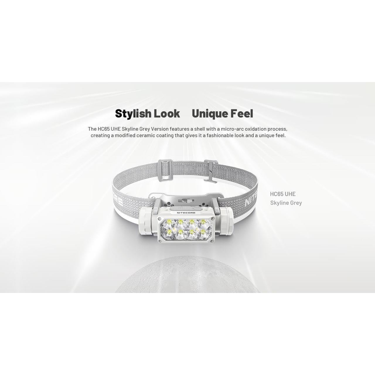 Linterna Nitecore HC65 UHE Gris Skyline 2000 Lúmenes + 2 Baterías