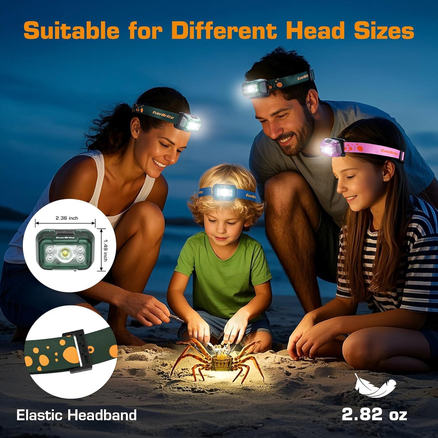 Linterna Frontal Recargable EverBrite Verde 1200mAh 5 Modos