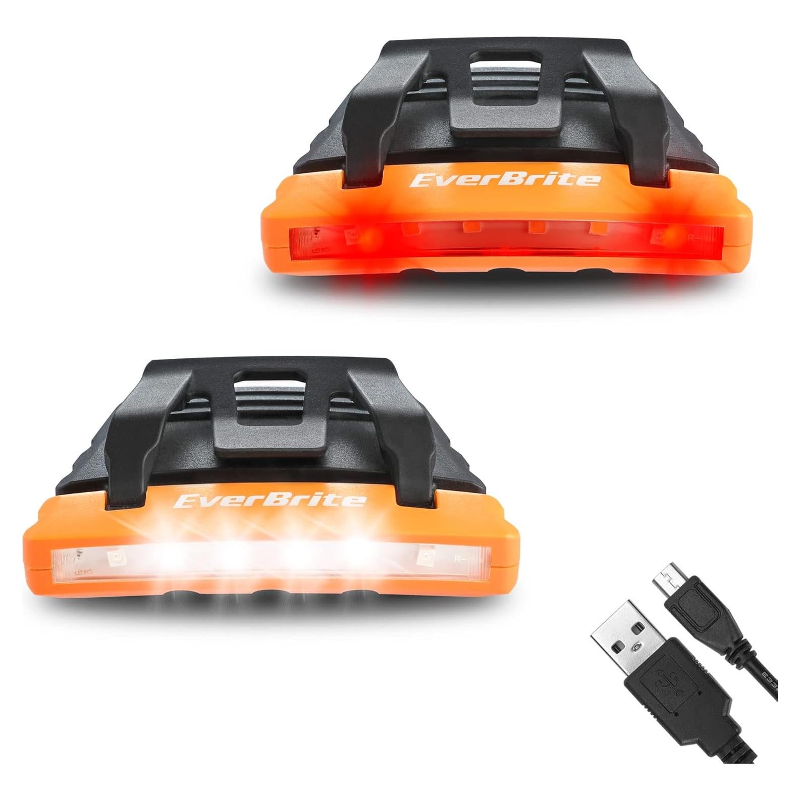 Luz Recargable para Sombrero EverBrite - 2 Pack, IPX4, 5 Modos