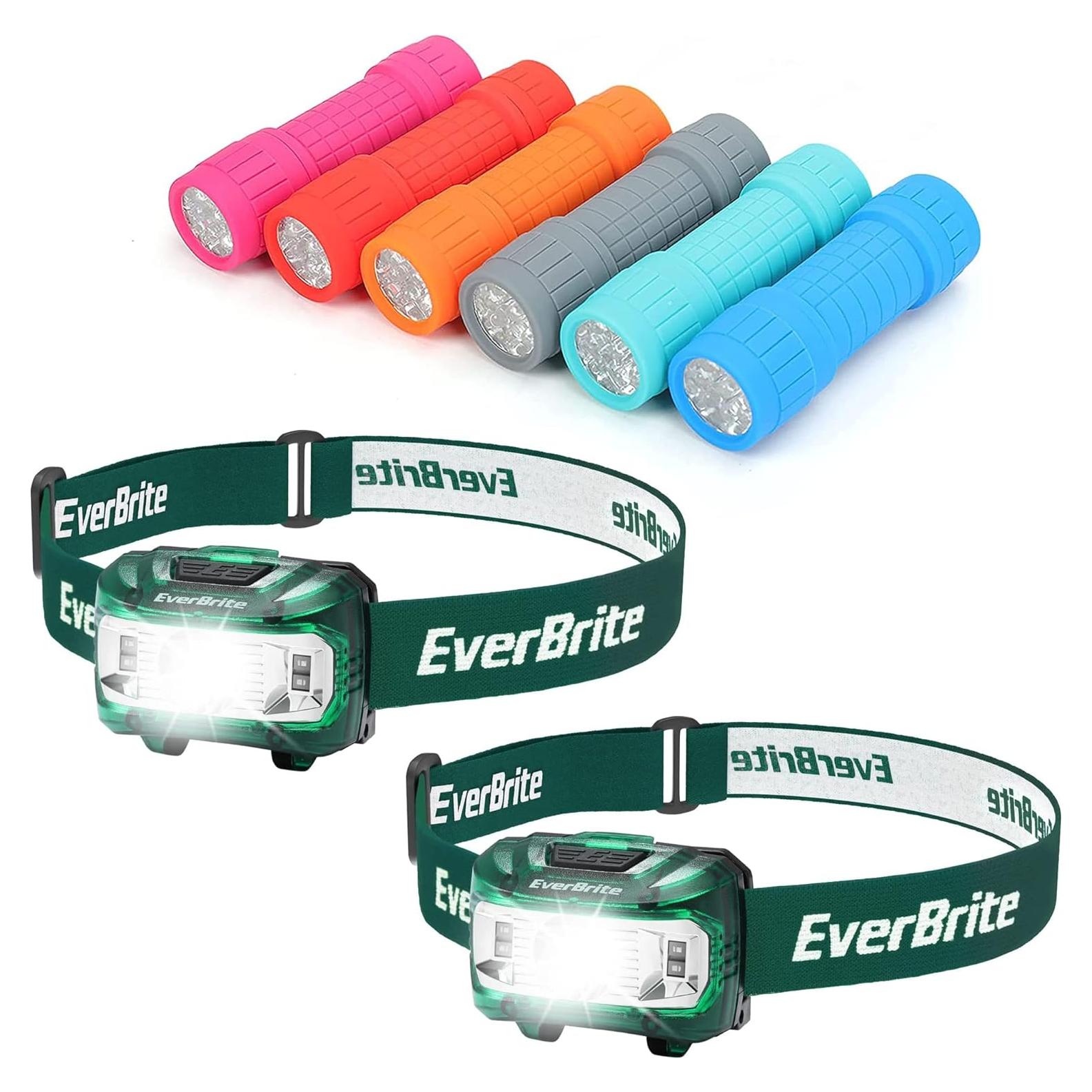 Linternas LED EverBrite - Paquete de 6 y 2 Frontales 300 Lúmenes