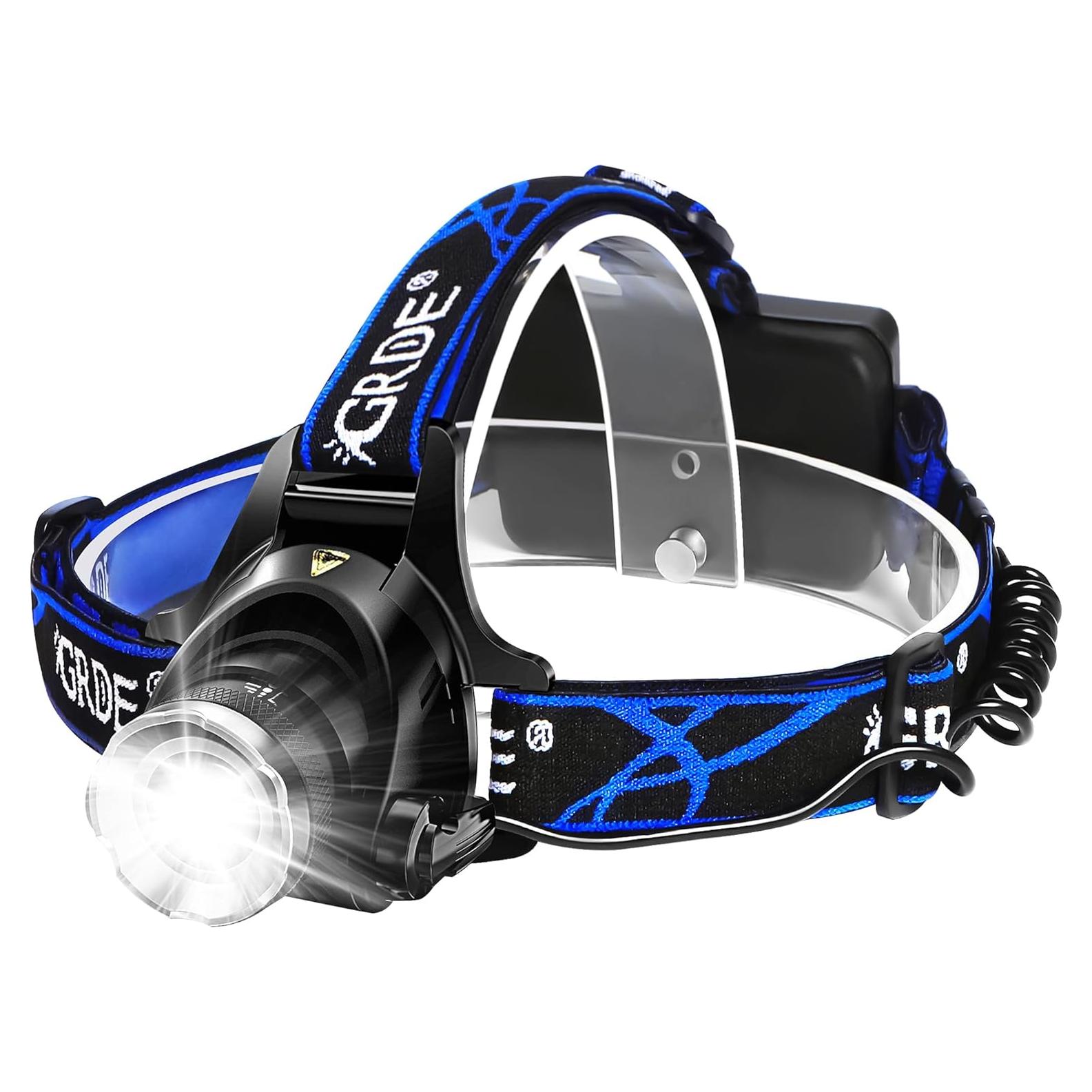 Linterna Frontal LED QIUGO 8000 Lúmenes Recargable IPX4