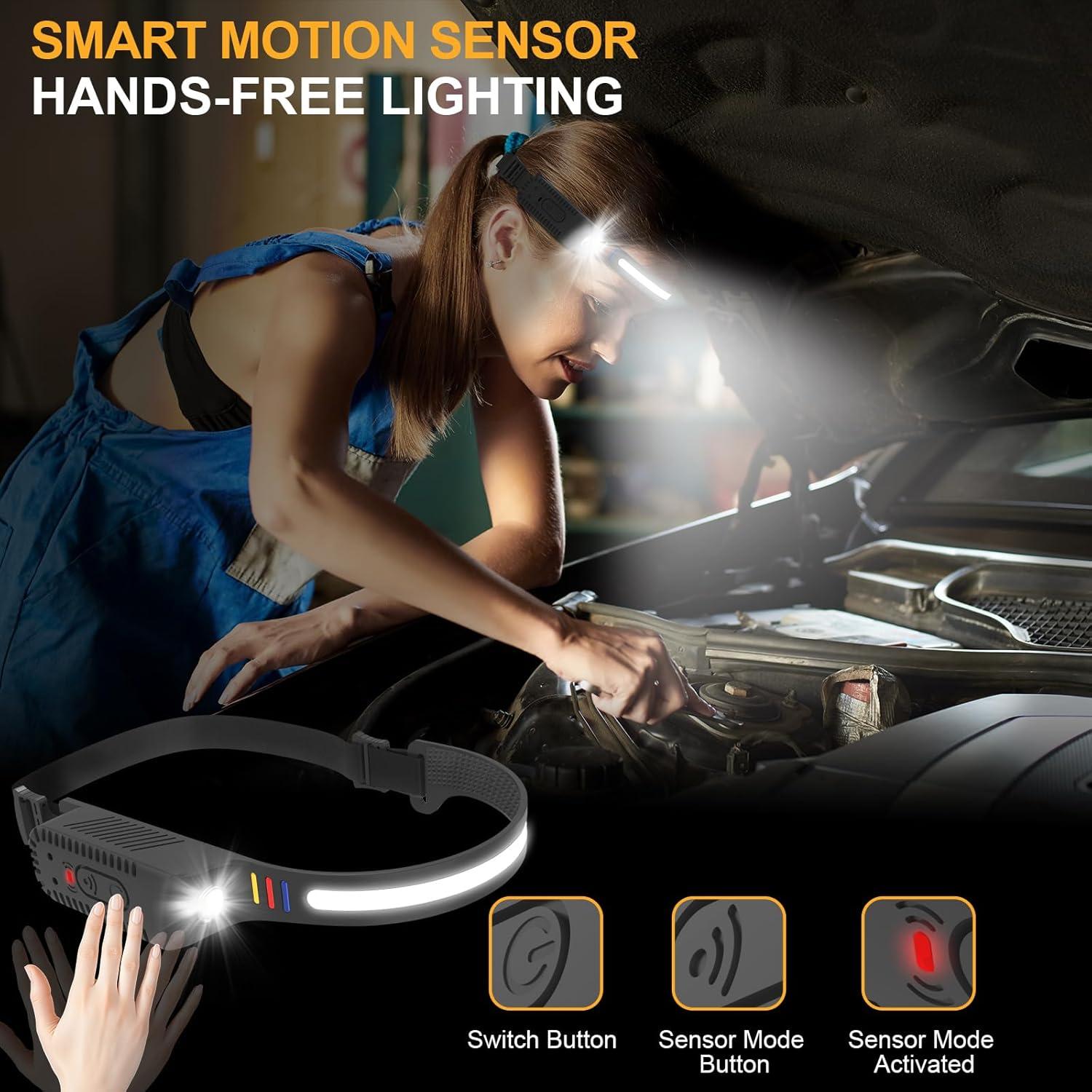 Linterna Frontal LED Recargable HinsGEAR 230° 2 Pcs