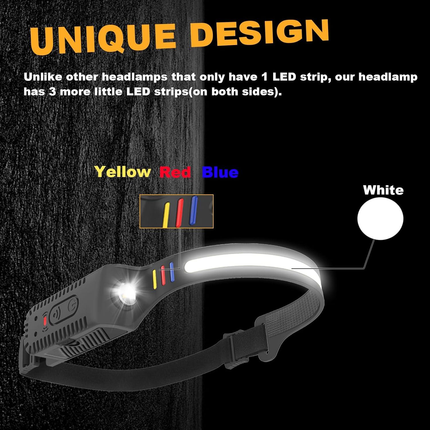 Linterna Frontal LED Recargable HinsGEAR 230° 2 Pcs