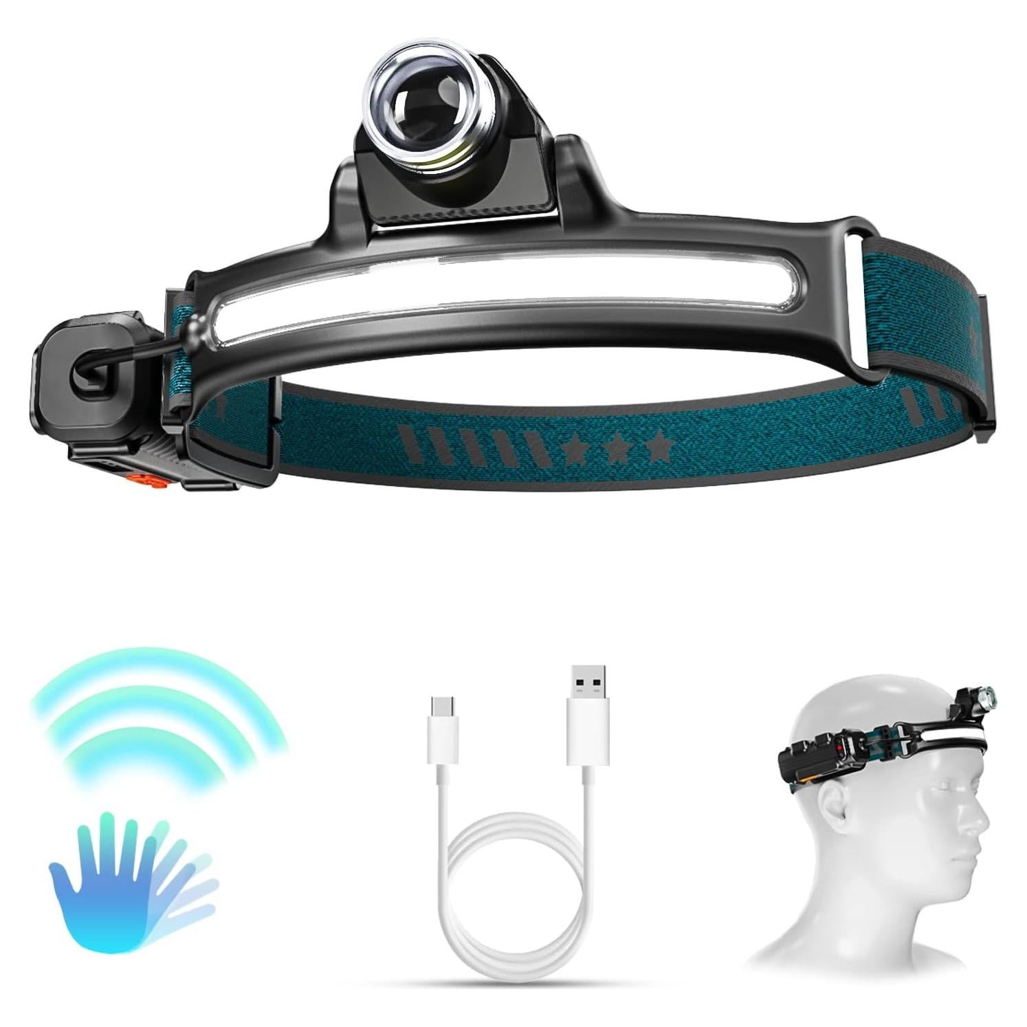 Linterna de Cabeza LED Pluralla W-678 1000 Lúmenes Recargable