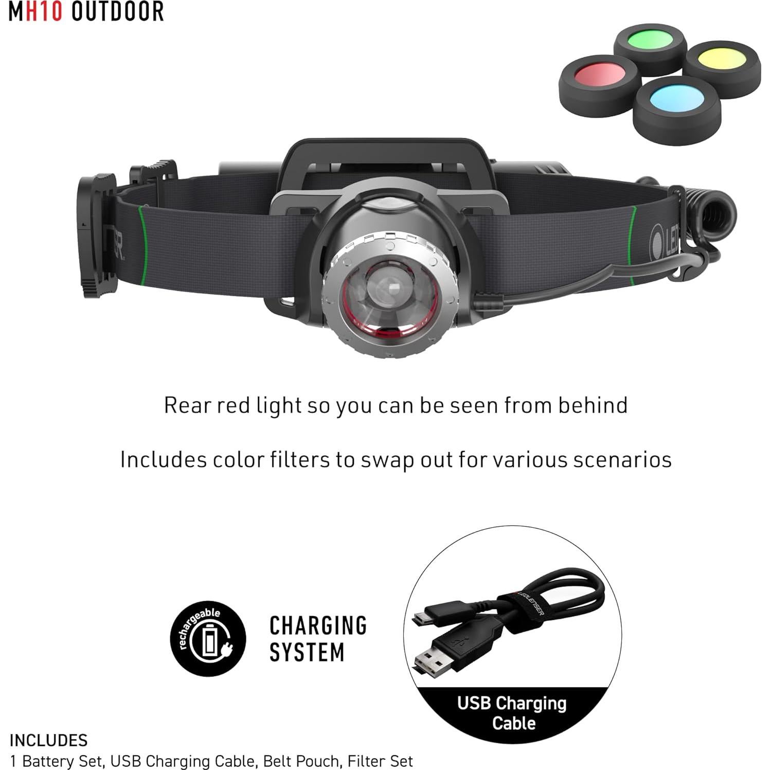 Linterna Frontal Ledlenser MH10 Recargable 600 Lúmenes IPX4