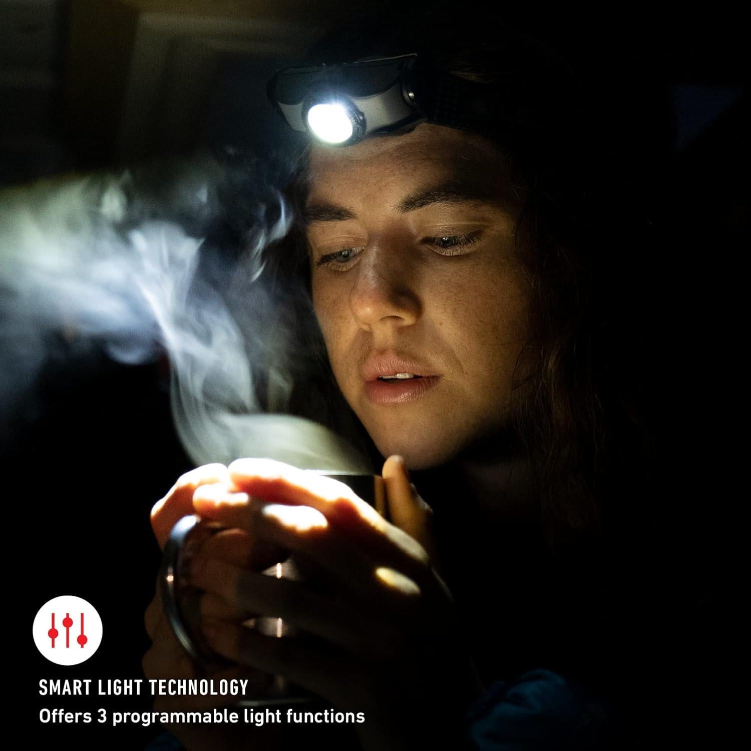 Linterna Frontal Recargable Ledlenser MH5, 400 Lúmenes, Negro