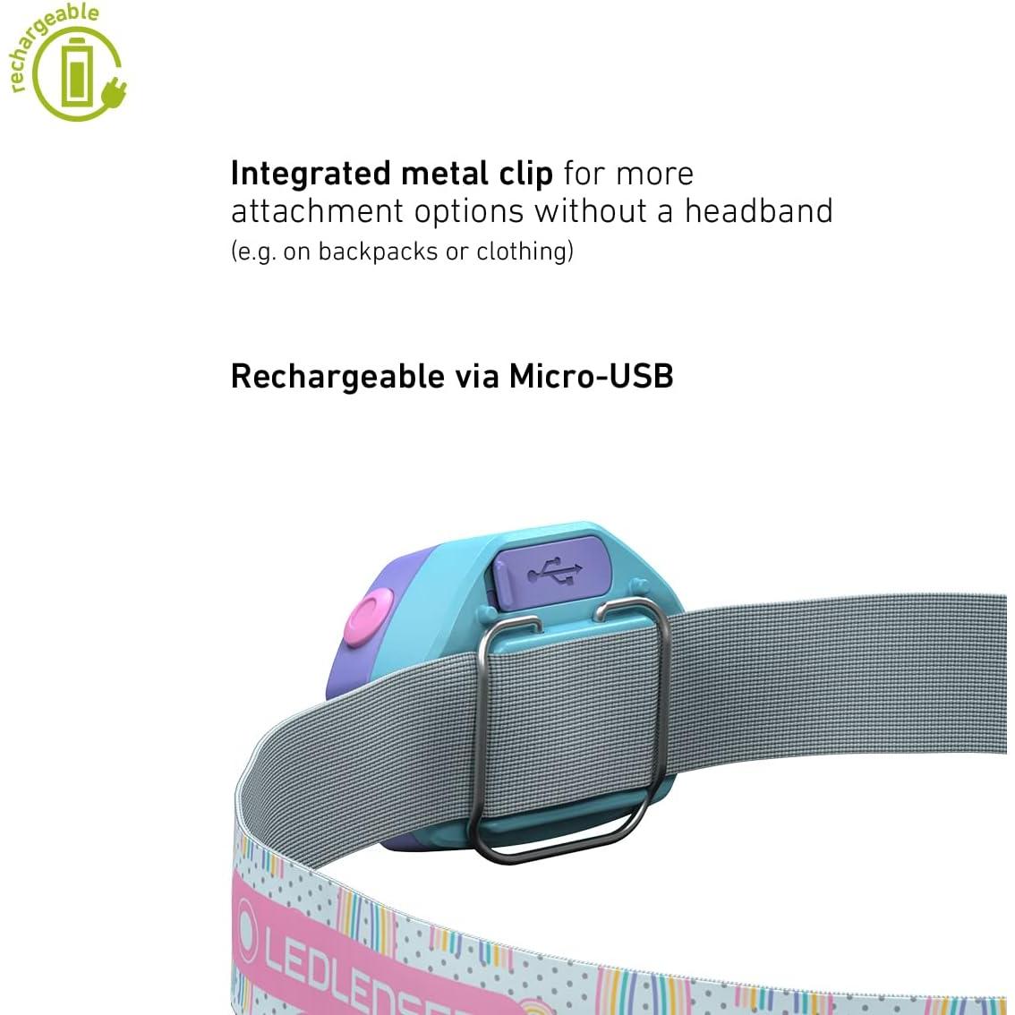 Linterna Frontal LED Recargable Ledlenser KIDLED4R para Niños