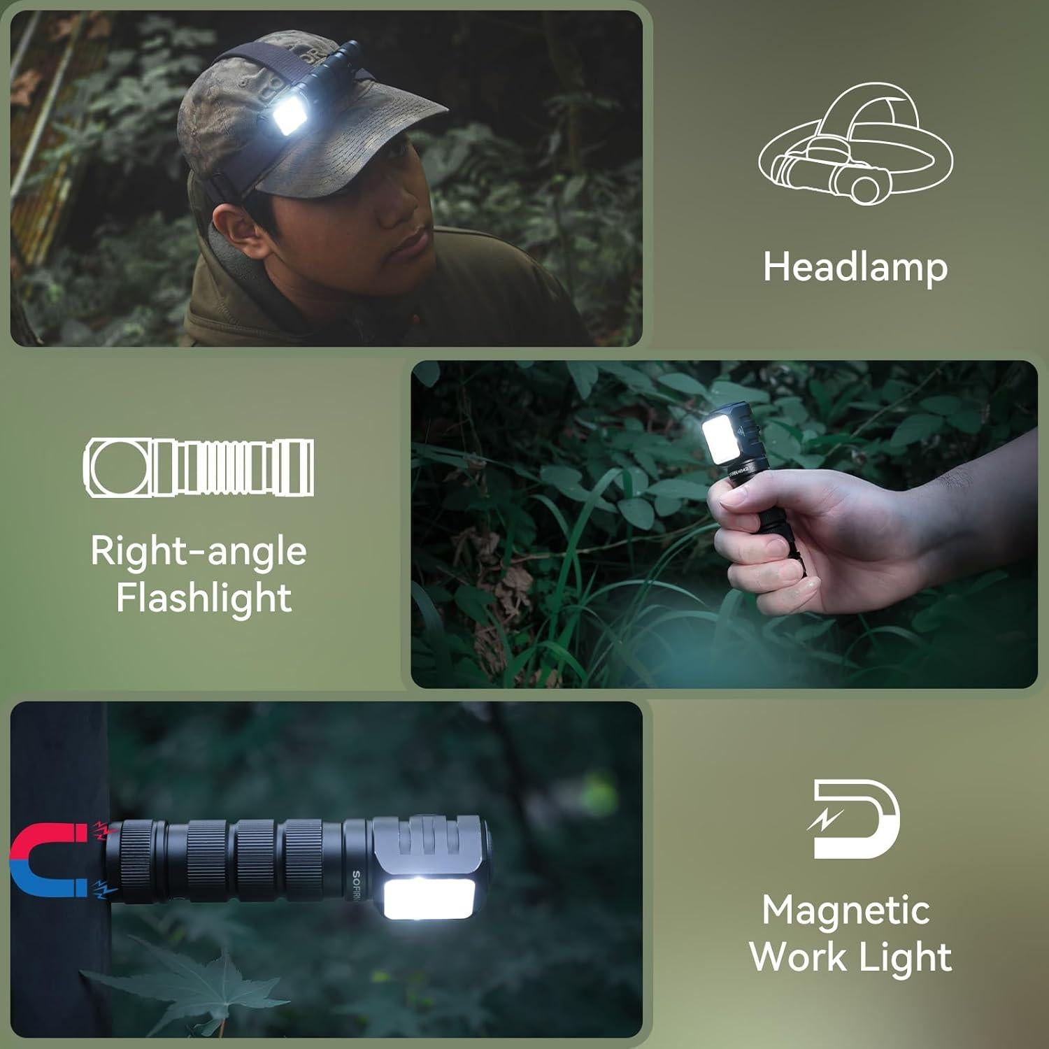 Linterna Frontal Recargable Sofirn HS42 2100 Lúmenes LED