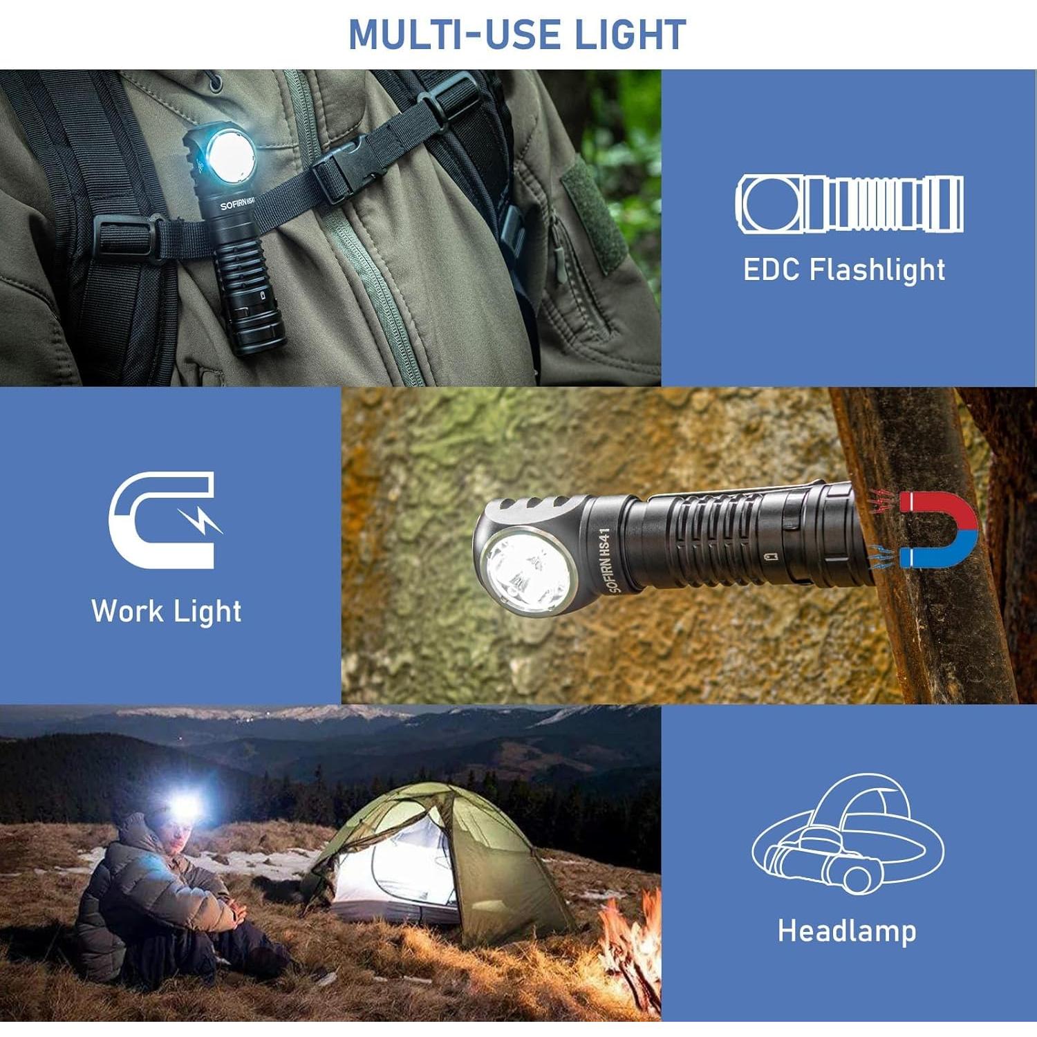 Linterna Frontal Sofirn HS41 4000 Lúmenes Recargable IP68