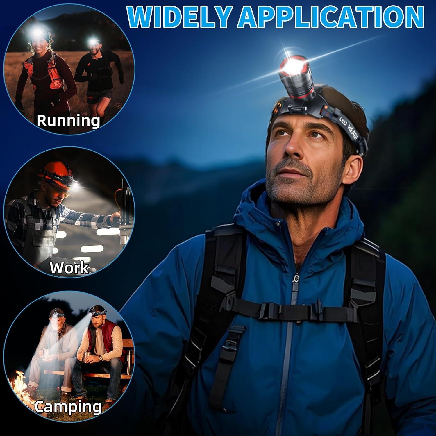 Linterna Frontal LED Recargable KNIBO T45 3000 Lúmenes IPX7