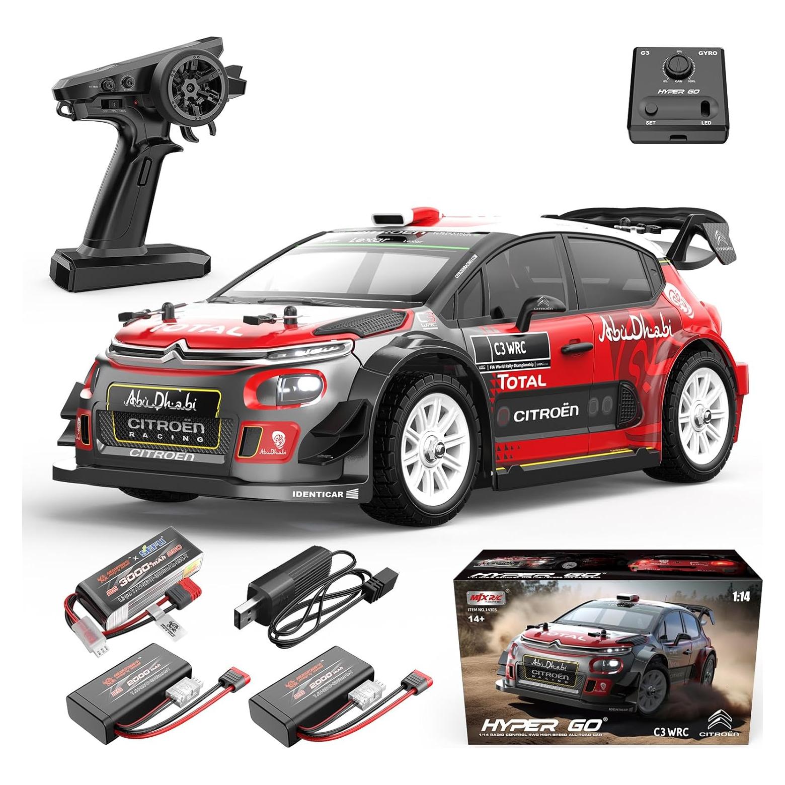 Coche RC Citroen C3 WRC 1/14 Sin Escobillas 38 mph (61 km/h)