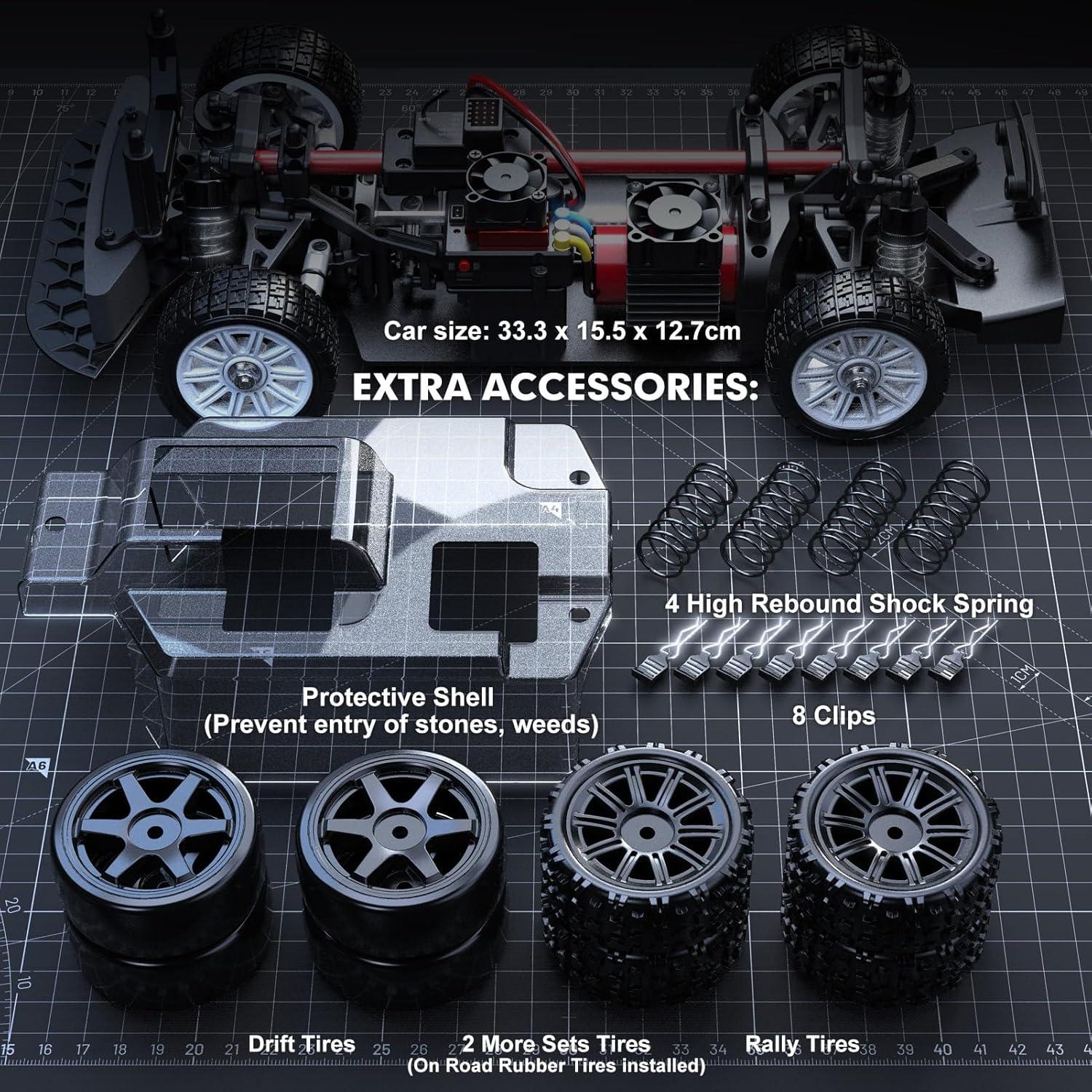 Coche RC Citroen C3 WRC 1/14 Sin Escobillas 38 mph (61 km/h)