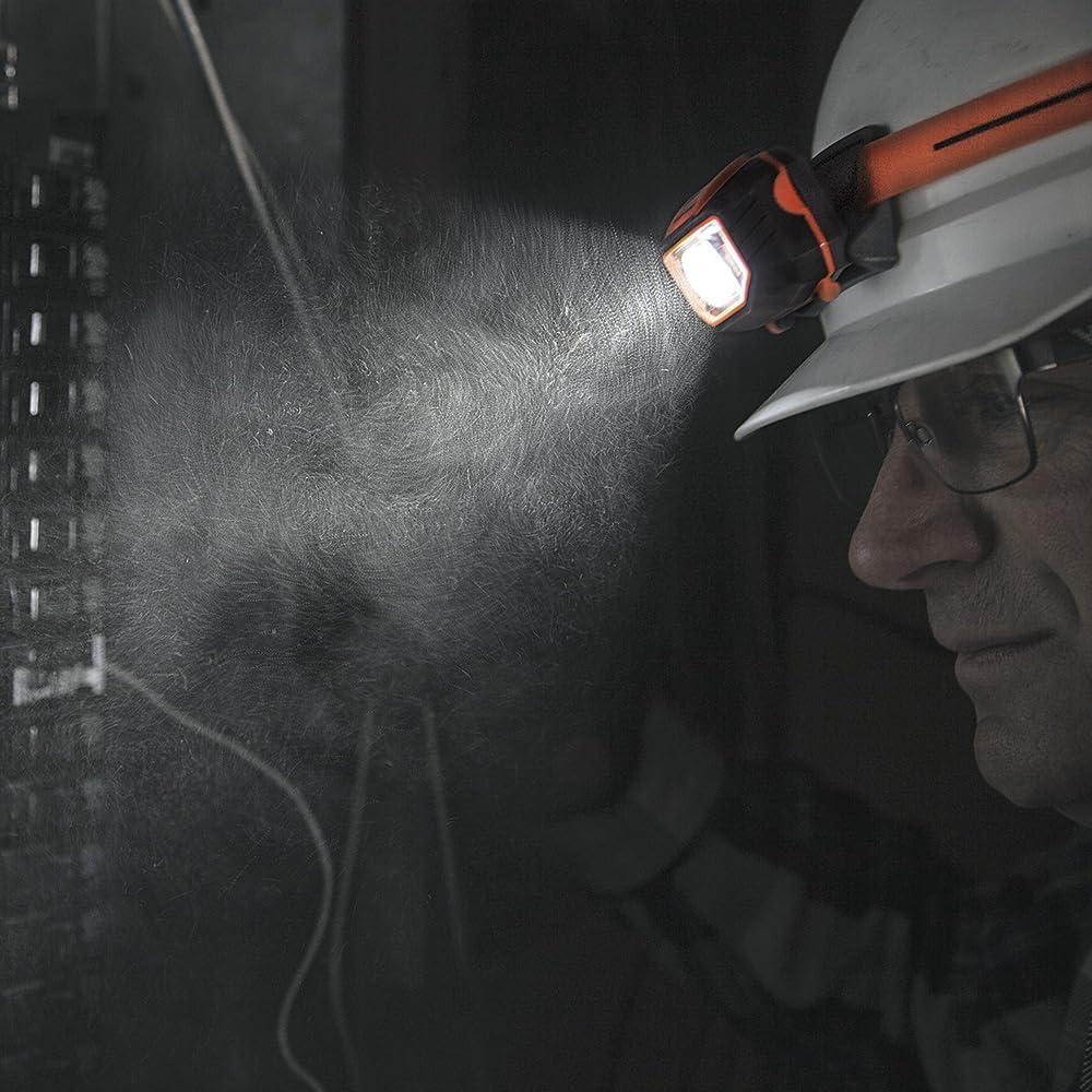 56220 LED Light, Hard Hat Headlamp, Flood and Spot Light Tilts 45 Degrees, Anti-Slip Strap, for Work and Outdoor Hiking, Camping