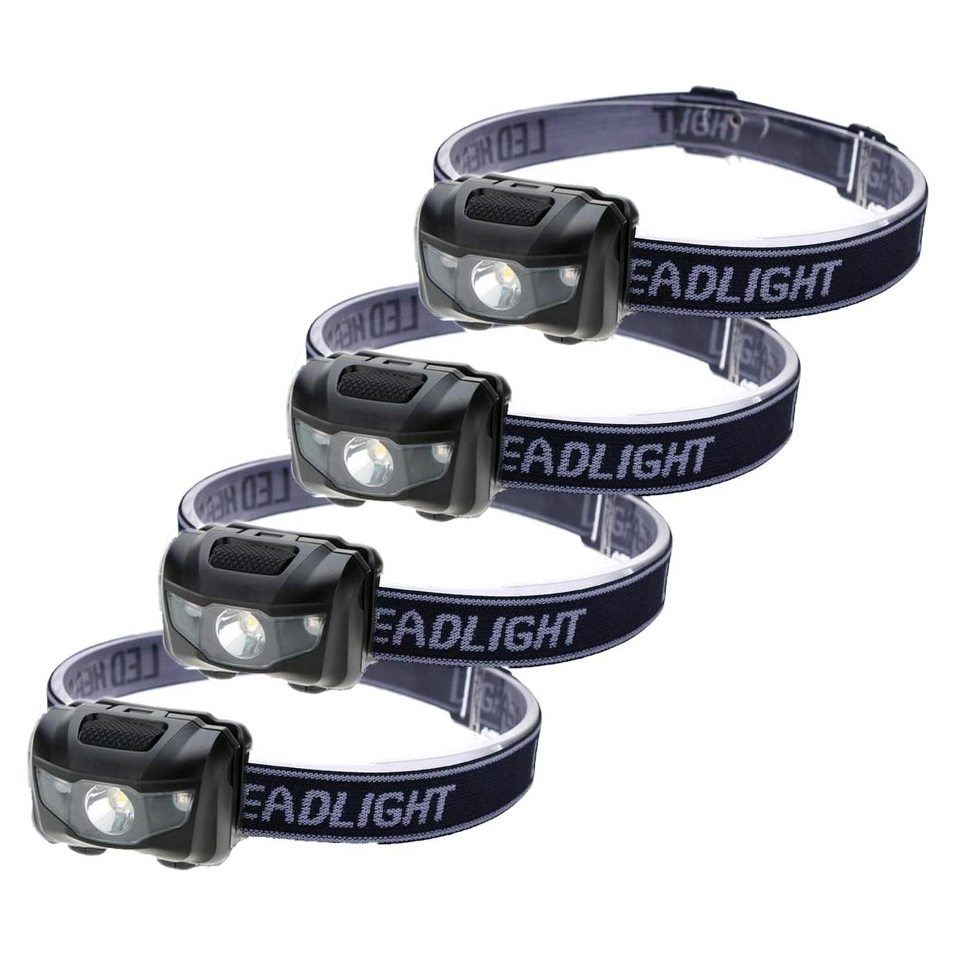 Paquete de 4 Linternas Frontales LED HappyOrange Impermeables