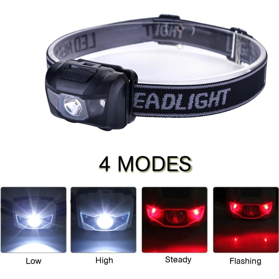 Paquete de 4 Linternas Frontales LED HappyOrange Impermeables