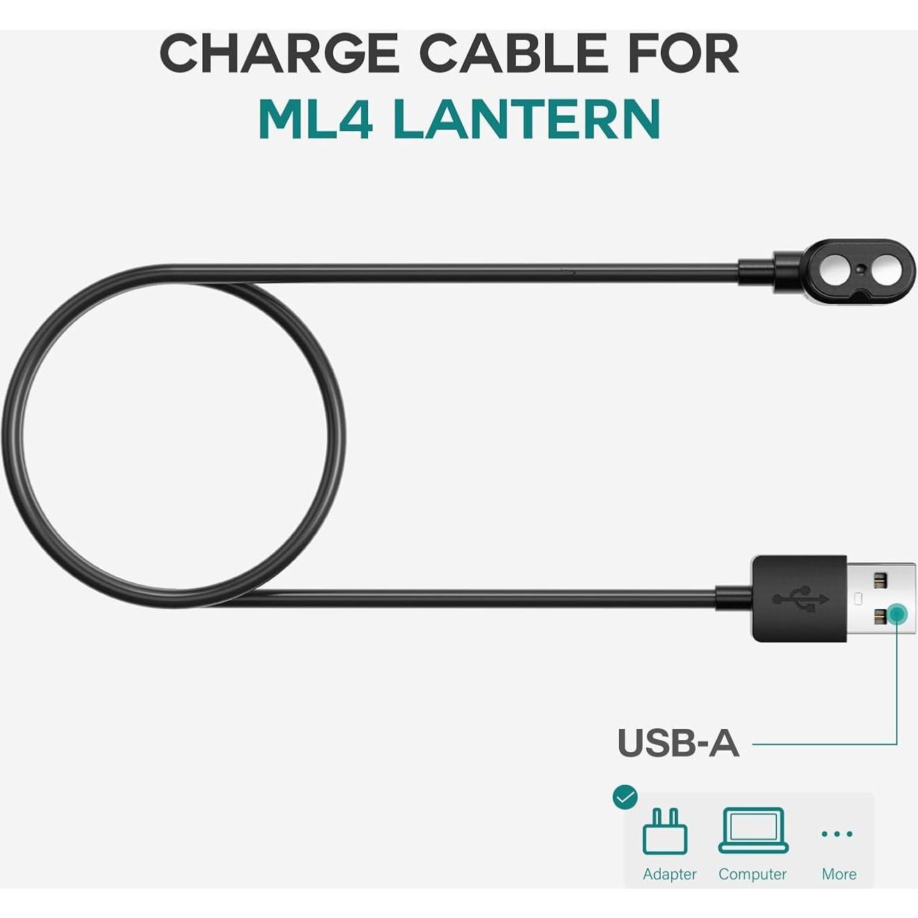 Cable de Carga Magnético TUSITA 1.2M para Linternas LEDLENSER