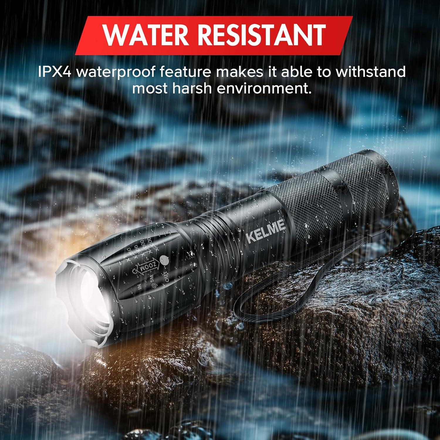 Linternas Tácticas KELME 3 Piezas 1500 Lúmenes LED Impermeables