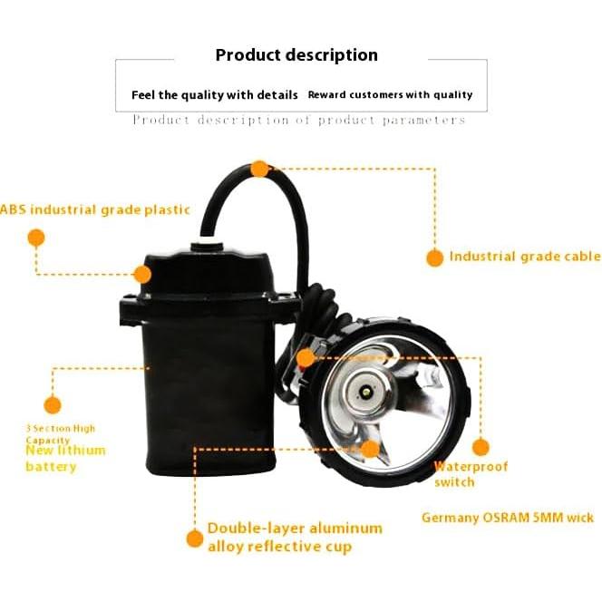 Linterna Frontal LED Recargable 35W BAOJUHUIKANG para Minas