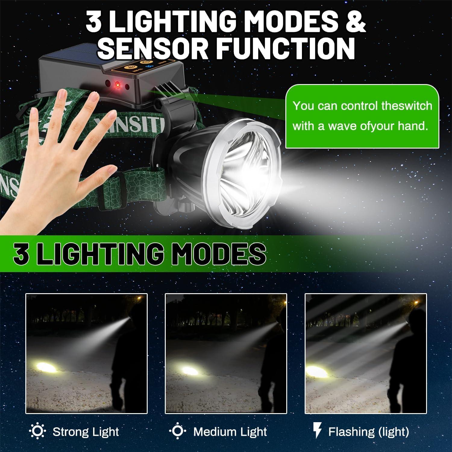 Linterna Frontal LED Recargable BlueYu XST-M60 5000 Lúmenes