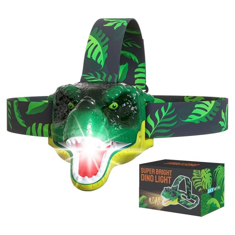 Linterna de Cabeza Dinosaurio Skywin T-Rex LED para Niños