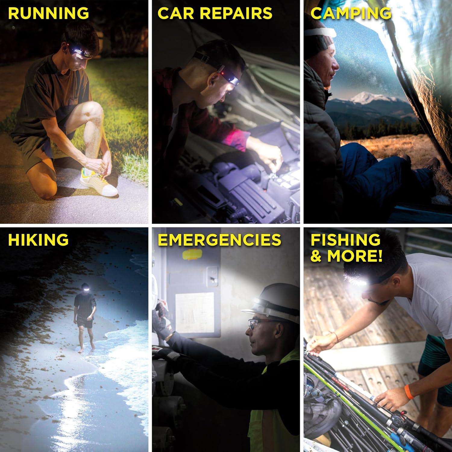 Linterna Frontal Recargable Ontel 260 Lúmenes 5 Modos USB