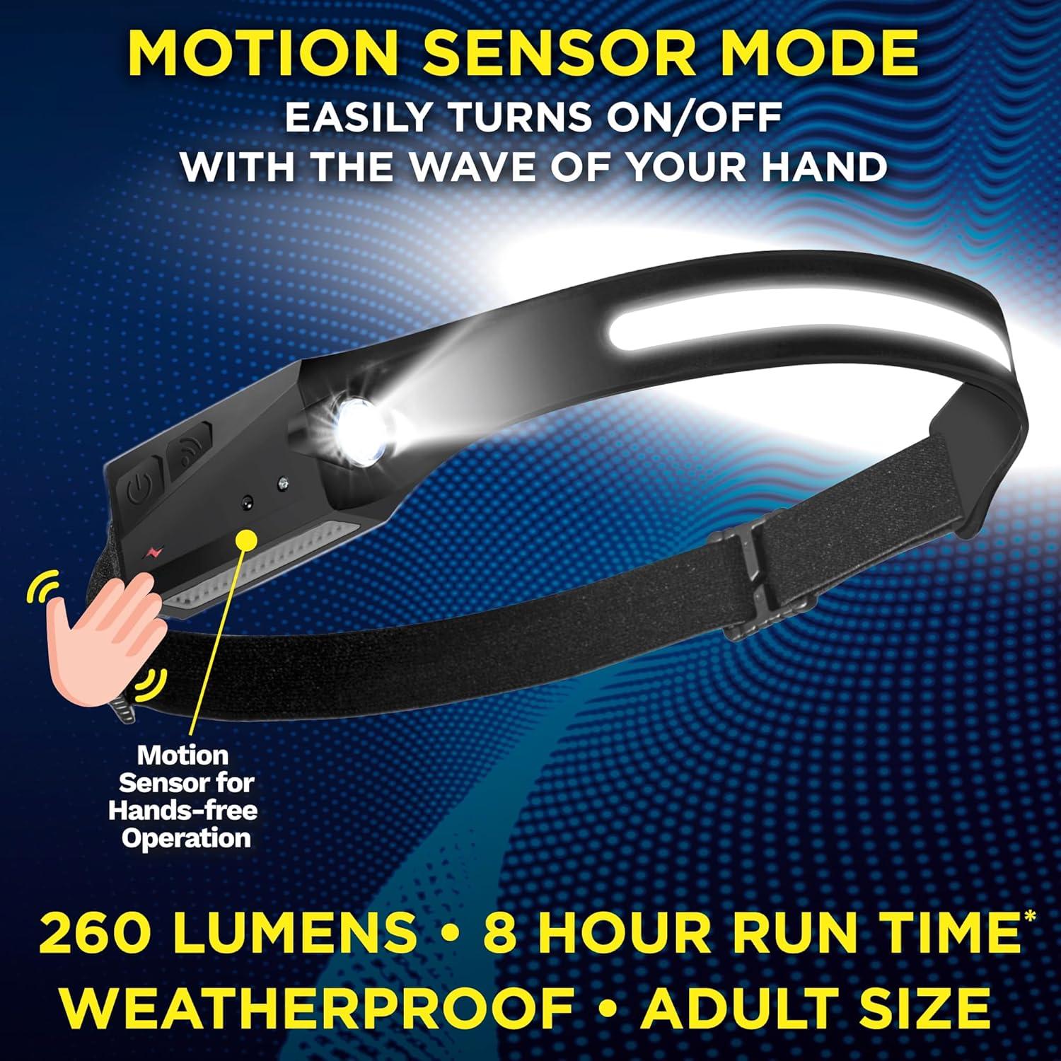 Linterna Frontal Recargable Ontel 260 Lúmenes 5 Modos USB