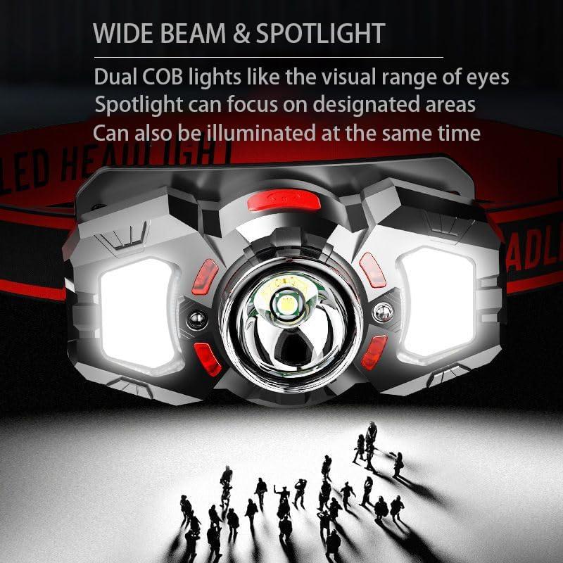 Linterna Frontal LED BTZOMR 800 Lúmenes 7 Modos Ajustable