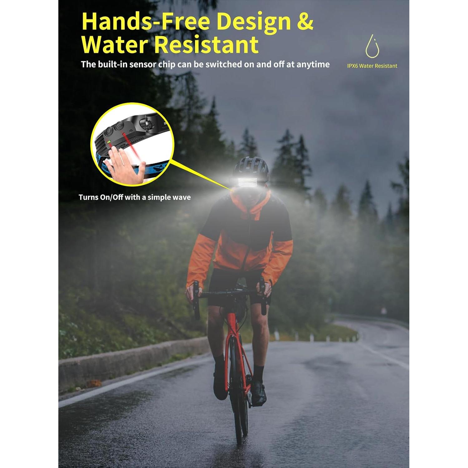 Linterna Frontal Recargable Smiling Shark 5 Colores LED