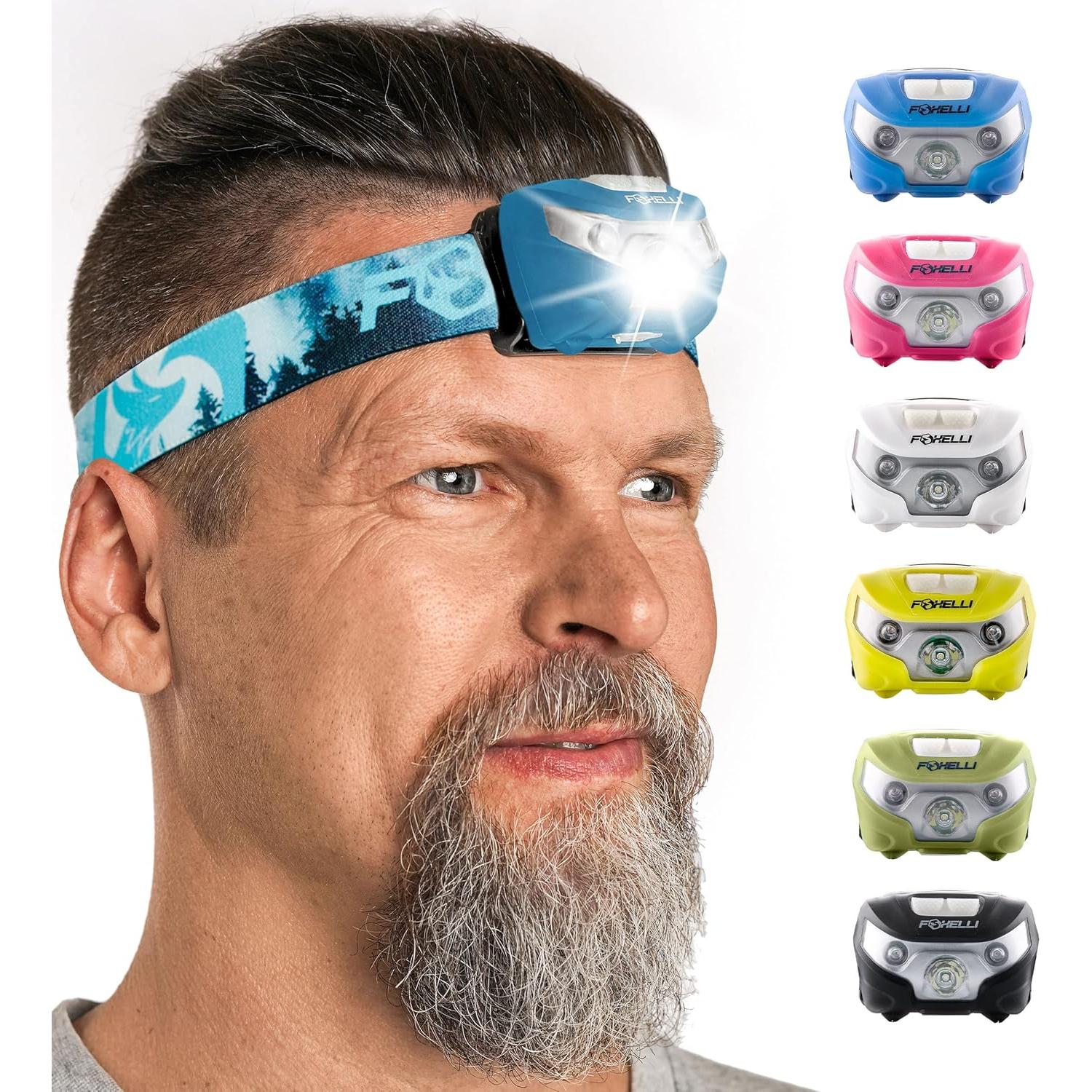 Paquete de 2 Linternas Frontales Recargables Foxelli LED