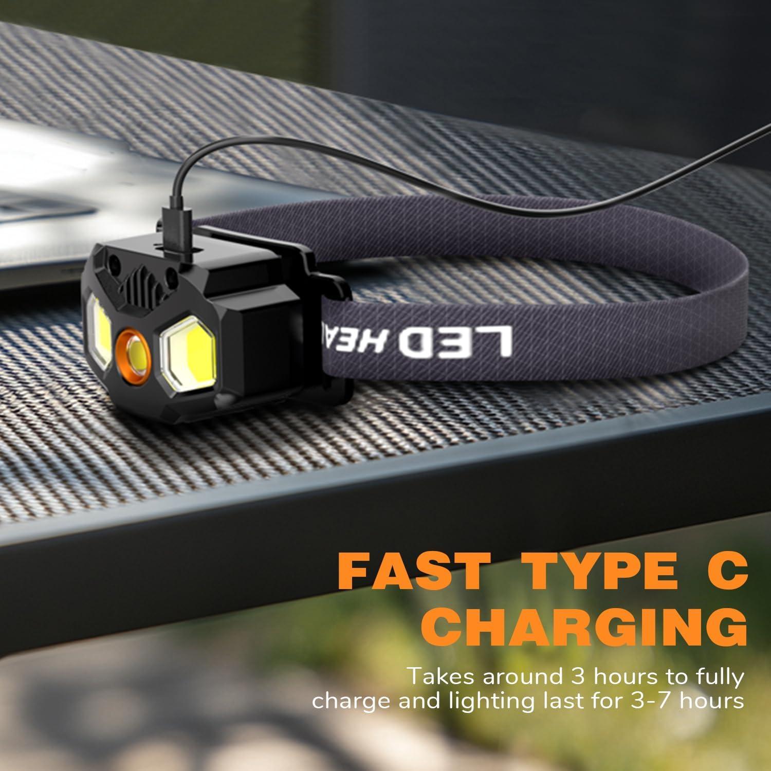 Linterna Frontal Recargable HOKOILN 1400 Lúmenes 14 Modos