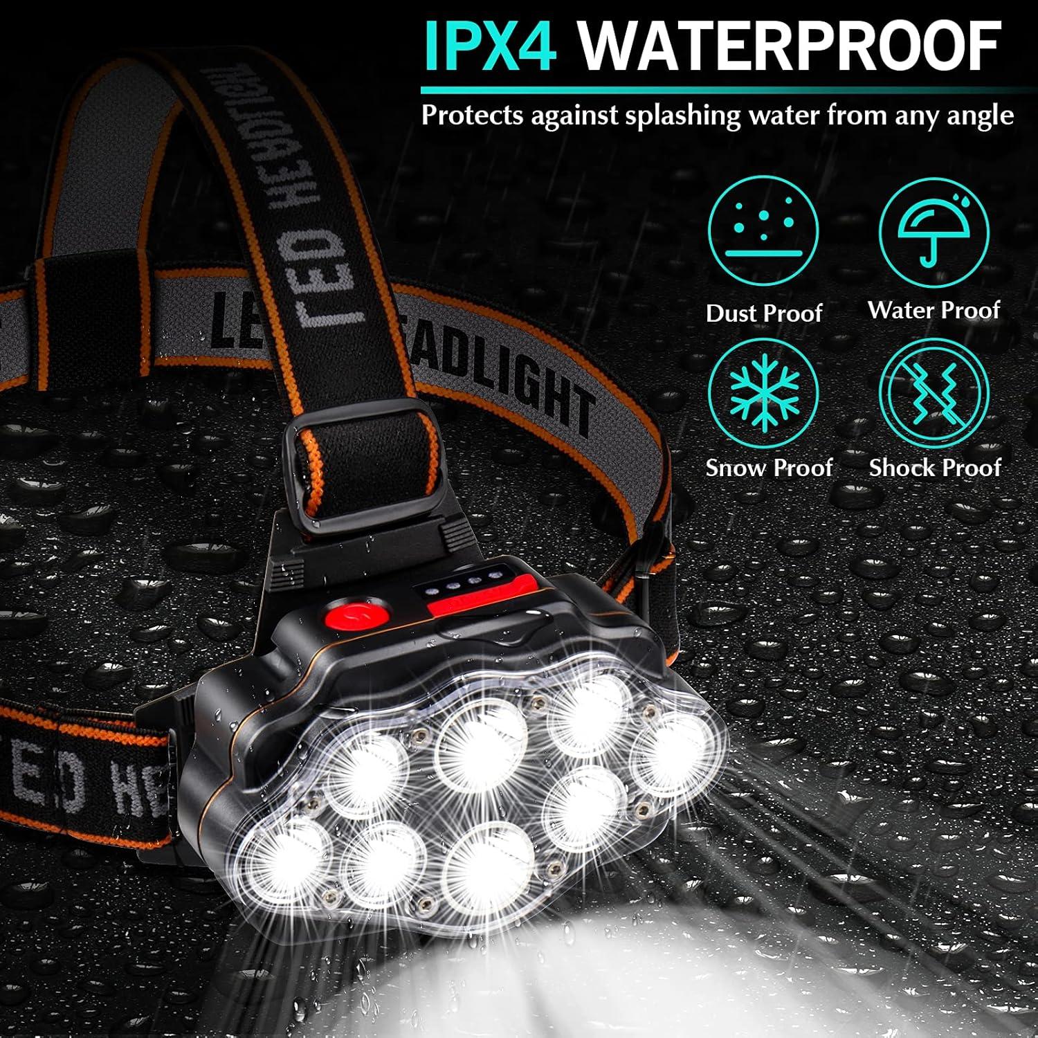 Linterna Frontal LED Recargable DAWINSIE IPX4 4 Modos 168g