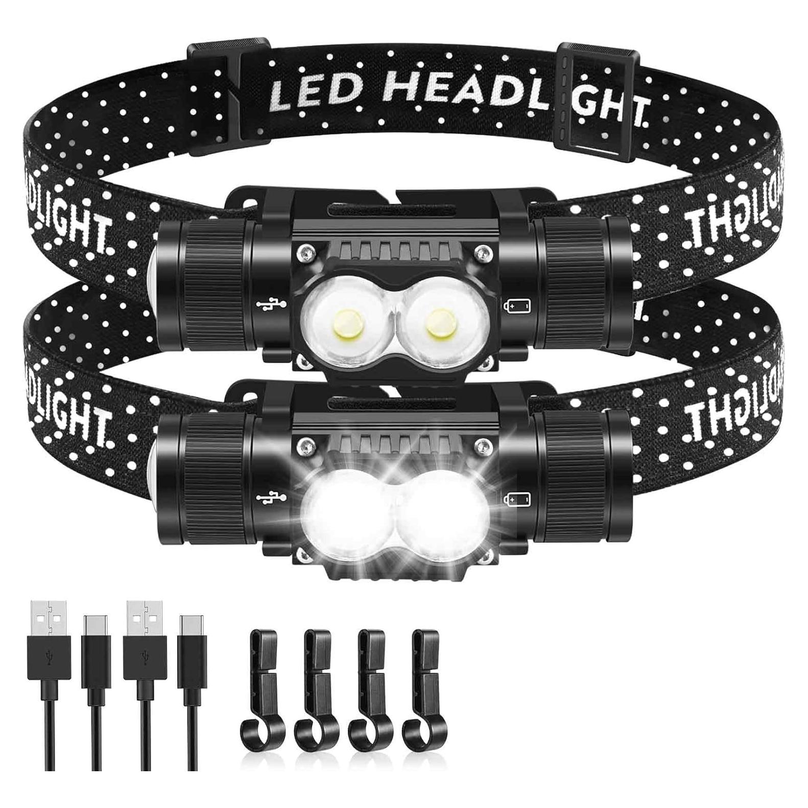 Linterna Frontal Recargable LOQOMI 1200 Lúmenes IPX6 4 Modos