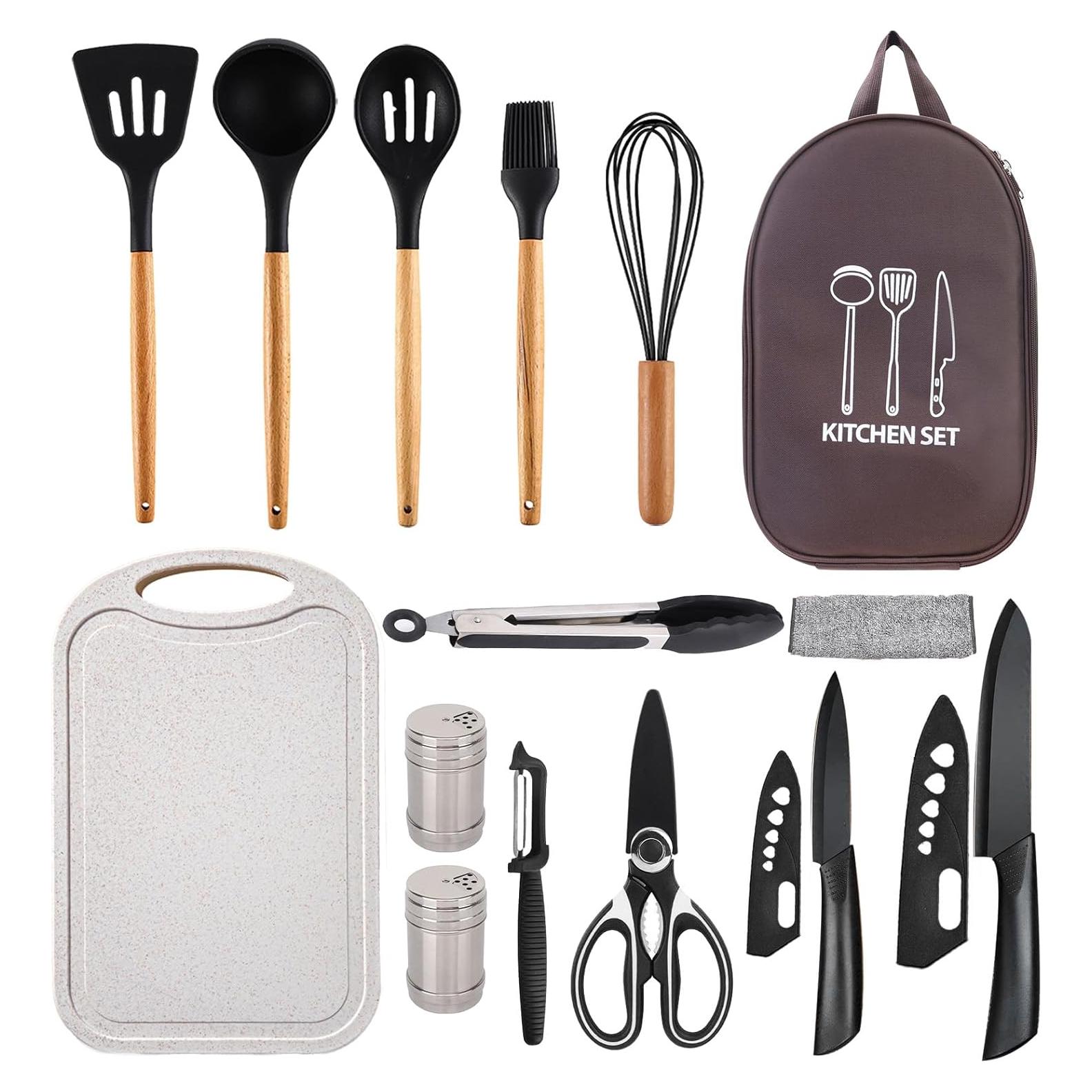 Juego de Cocina de Silicona Pansyling 15 Piezas Camping