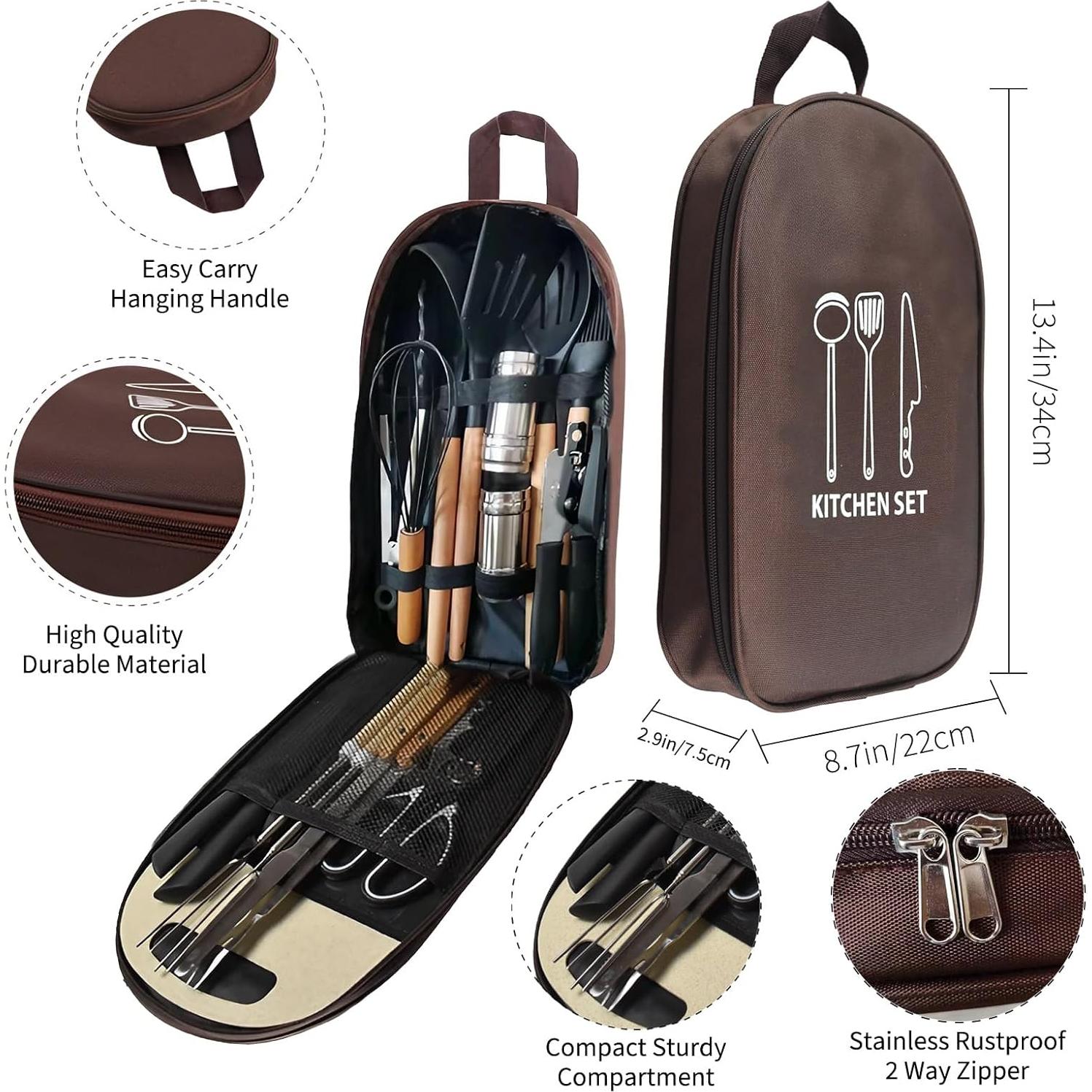 Juego de Cocina de Silicona Pansyling 15 Piezas Camping