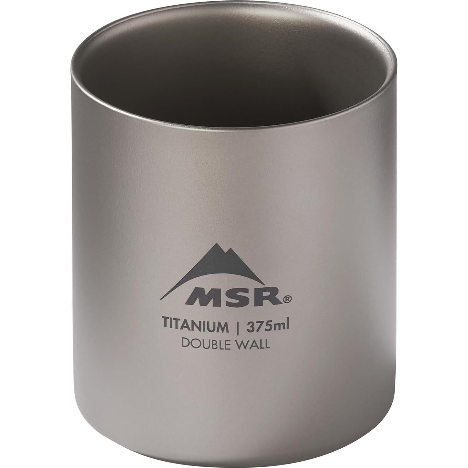 Taza de Campamento Doble Pared Titanio MSR 375 ml con Tapa