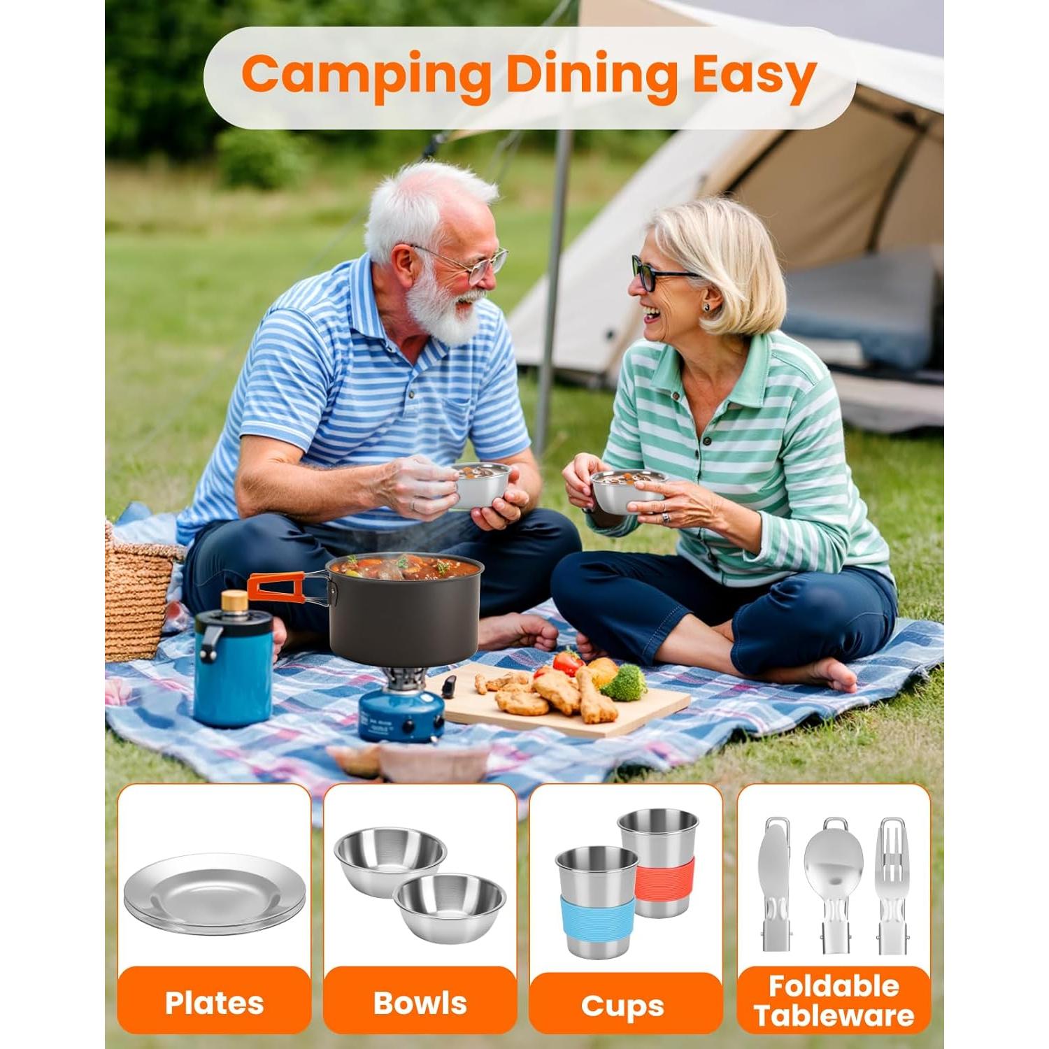 Juego de Utensilios de Cocina para Camping Fitense 22 Piezas