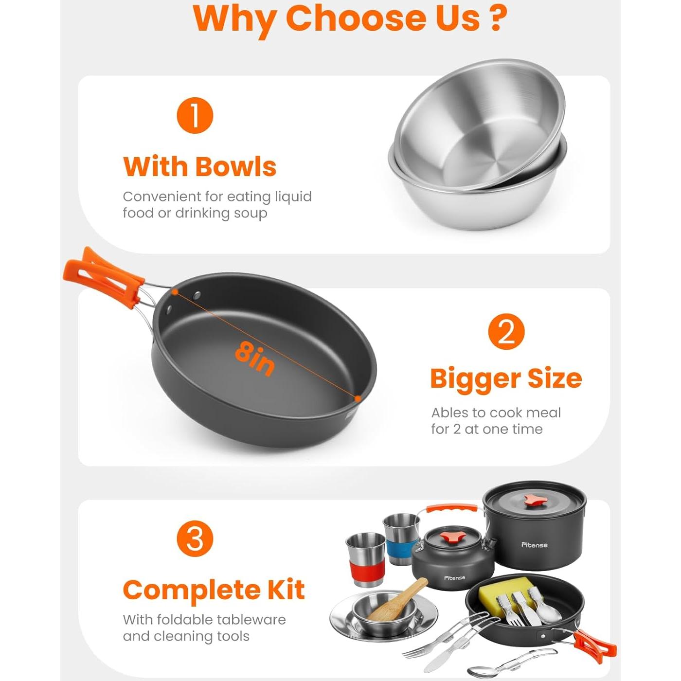 Juego de Utensilios de Cocina para Camping Fitense 22 Piezas