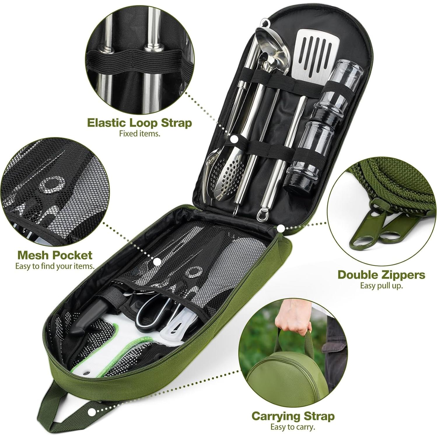 Juego de Utensilios de Cocina para Camping Onlyfire CT606 16 Piezas