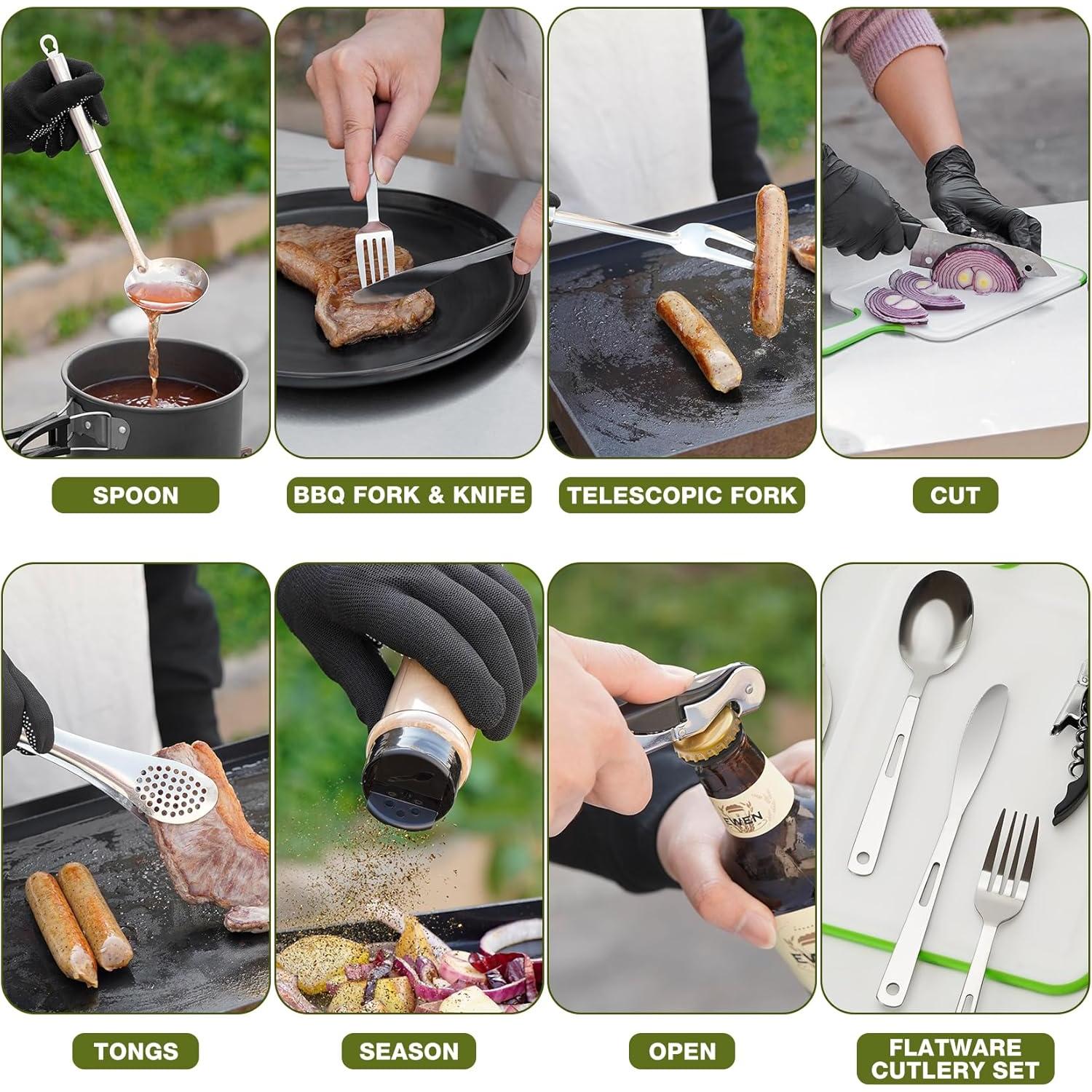 Juego de Utensilios de Cocina para Camping Onlyfire CT606 16 Piezas