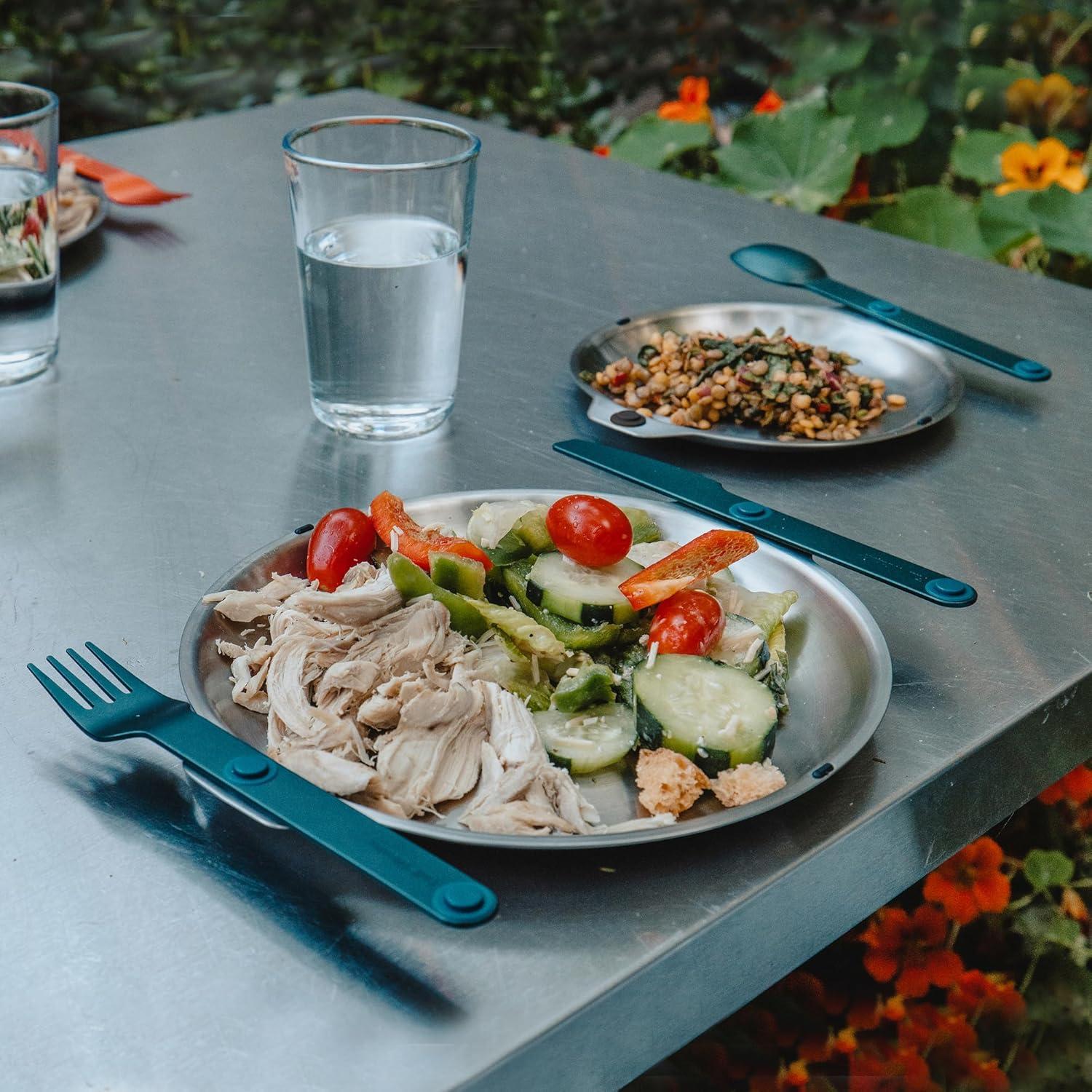 MAGWARE - Magnetic Bowls and Plates Set - Stainless Steel Travel Dinnerware for Camping, Overlanding, Backpacking, Picnic, RV, Outdoor Dining Portable Tableware Mess Kit