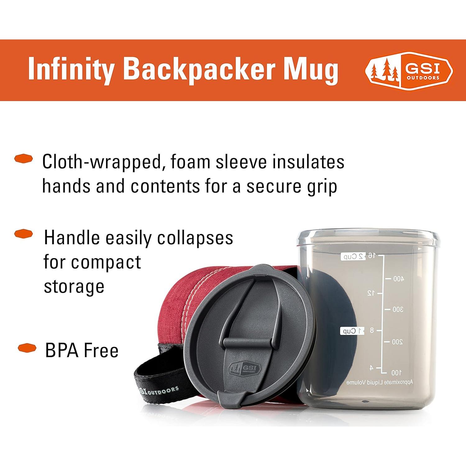 Taza de Mochilero Infinity GSI Outdoors 517ml Roja