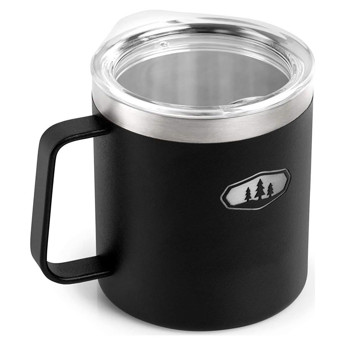Taza de Campamento GSI Outdoors Glacier 450 ml Negra Aislada