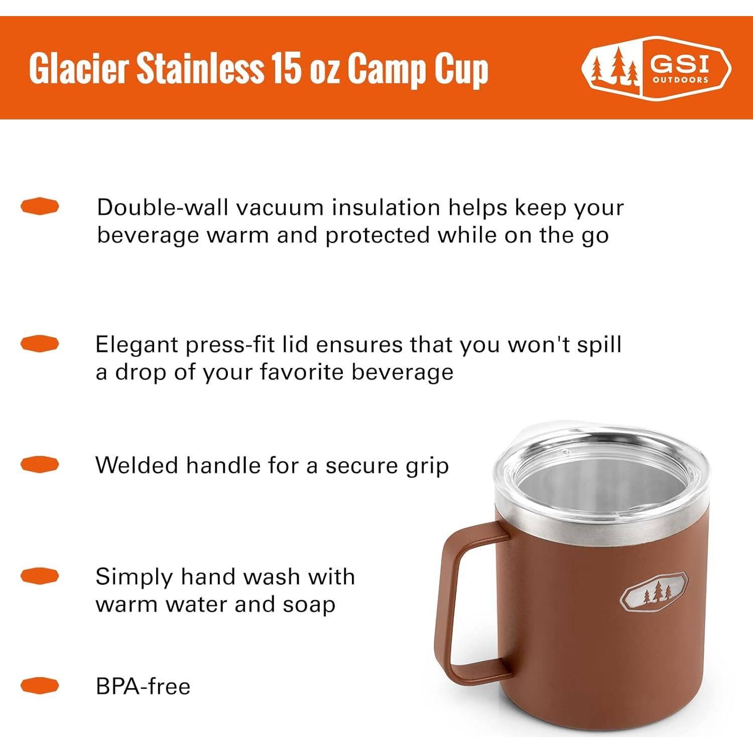 Taza de Acero Inoxidable GSI Outdoors 443 ml Camping