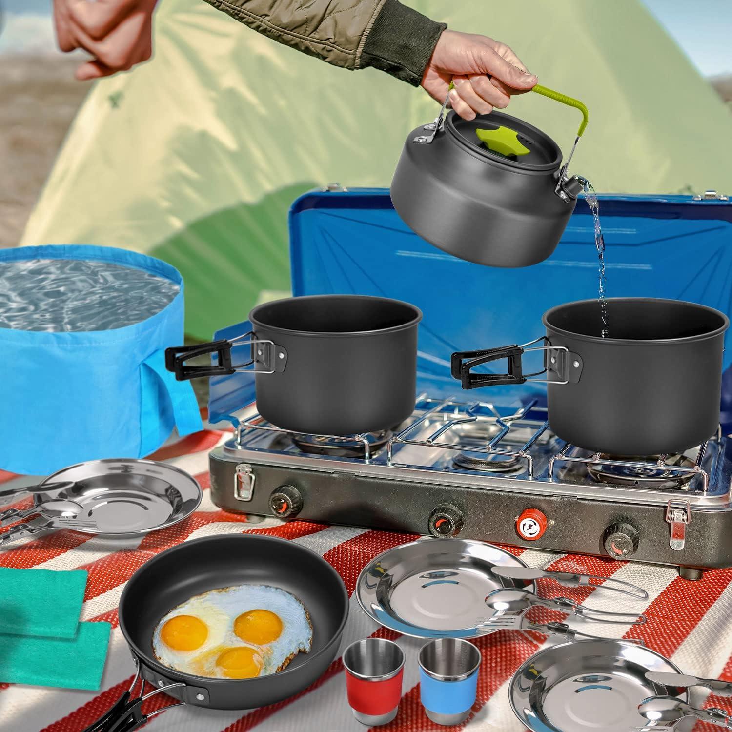 Kit de Cocina para Camping Odoland 29 Piezas Aluminio Antiadherente