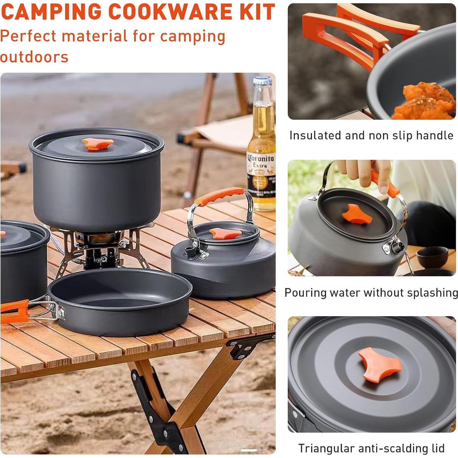 Juego de Utensilios de Cocina para Camping D LIAN DONG - 2-3 Personas